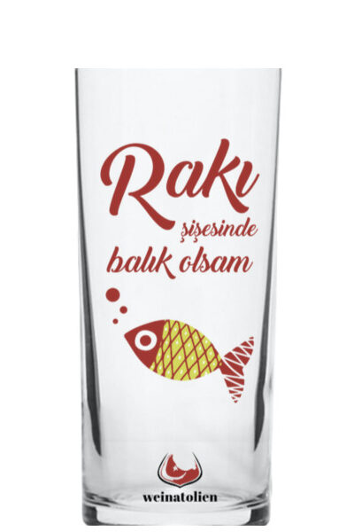 Rakı Şişesinde Kırmızı Balık-Rakı Glas
