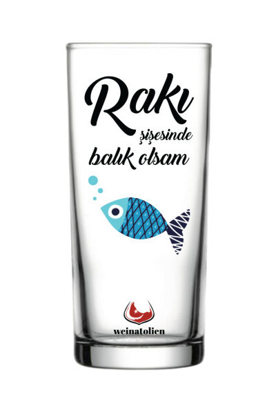 Rakı Şişesinde Balık-Rakı Glas